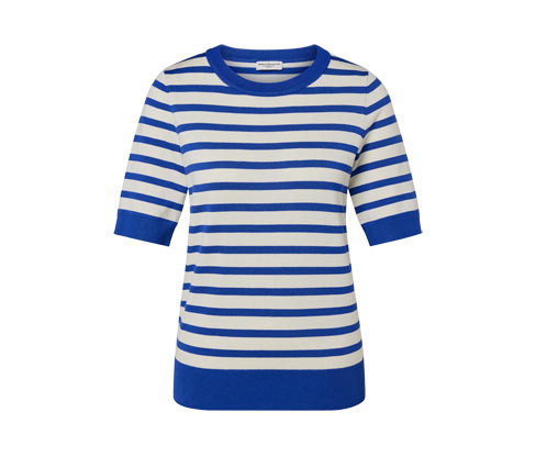 Tchibo - Svetr z jemného úpletu - pro ženy - vel. S 36/38 - barva: modrá/s proužky