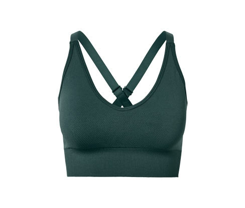 Tchibo - Bezešvá sportovní podprsenka - pro ženy - vel. XS 32/34 - barva: zelená