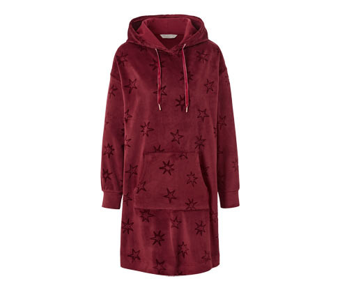 Tchibo - Pohodlné plyšové šaty - pro ženy - vel. S 36/38 - barva: červená