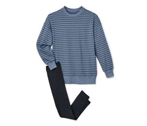 Tchibo - Dětské pohodlné pyžamo - pro dívky - vel. 122/128 - barva: modrá