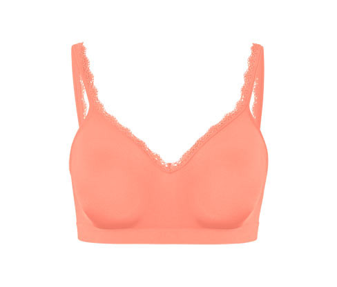 Tchibo - Bezešvá měkká podprsenka - barva: oranžová