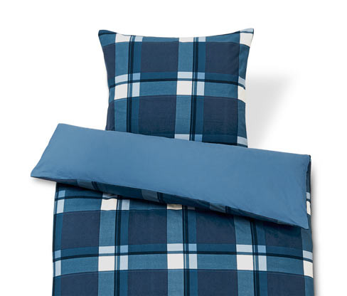 Tchibo - Povlečení z biberu - barva: modrá