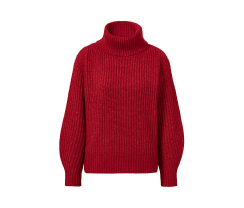 Tchibo - Svetr z hrubé pleteniny s rolákovým límcem - pro ženy - vel. S 36/38 - barva: červená