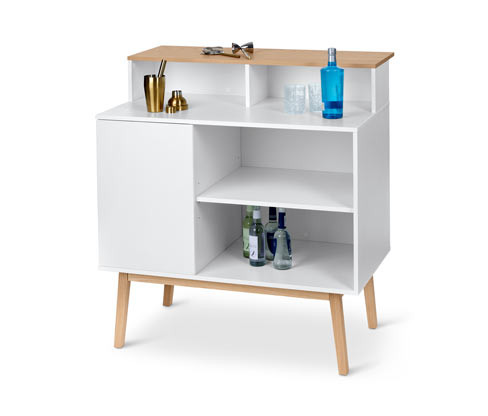 Tchibo - Domácí bar s pultem - barva: bílá