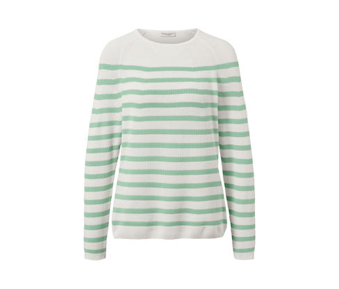 Tchibo - Pletený svetr - pro ženy - vel. S 36/38 - barva: bílá/s proužky