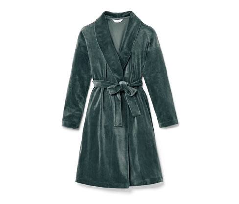 Tchibo - Plyšový župan - pro ženy - vel. S 36/38 - barva: zelená