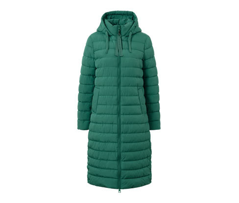 Tchibo - Prošívaný kabát s kapucí - pro ženy - vel. 36 - barva: zelená