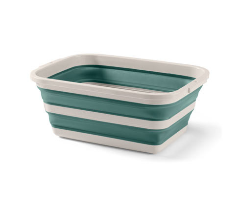 Tchibo - Skládací koš na prádlo a nádobí - barva: zelená