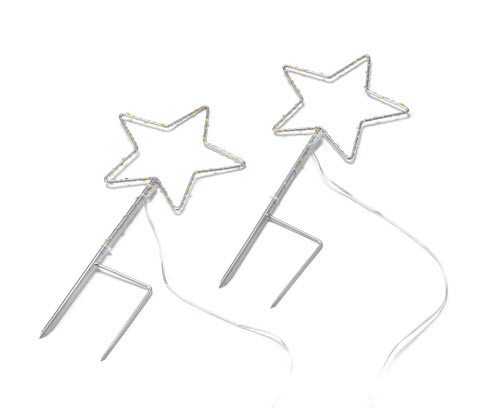 Tchibo - Bodce k zapíchnutí do země s LED »Hvězda«, 2 ks, malé