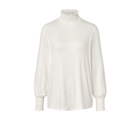 Tchibo - Halenkové triko se stojáčkem - pro ženy - vel. S 36/38 - barva: bílá