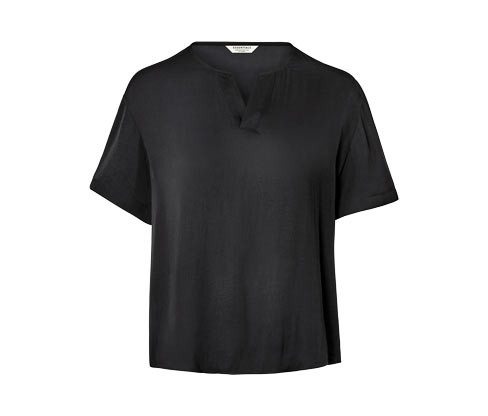 Tchibo - Saténová tuniková halenka - pro ženy - vel. 36 - barva: černá