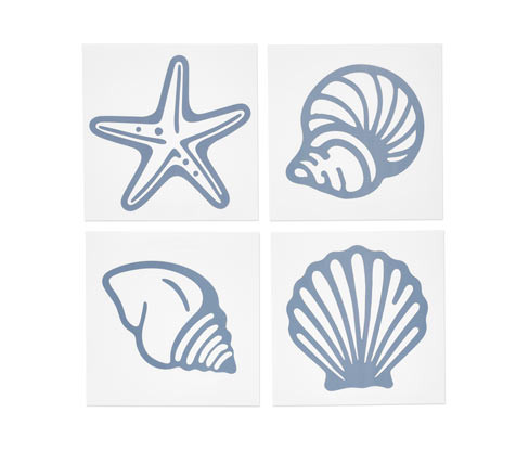 Tchibo - Nálepky na dlaždice s mořskými motivy - barva: modrá