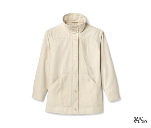 Parka Nah/Studio - nebarvená bavlna - vel. 34 - barva: bílá