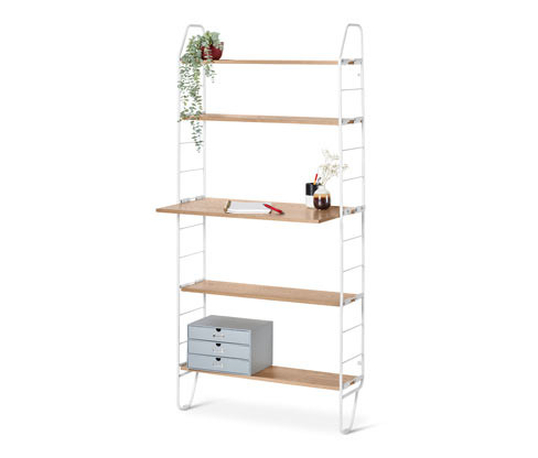 Tchibo - Nástěnná police s pracovní plochou - barva: bílá