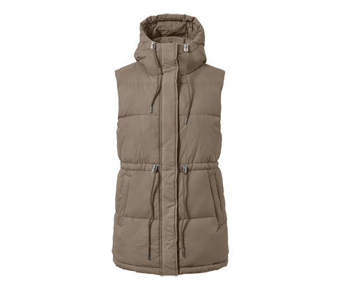 Tchibo - Prošívaná vesta s kapucí - pro ženy - vel. XS 32/34 - barva: hnědá