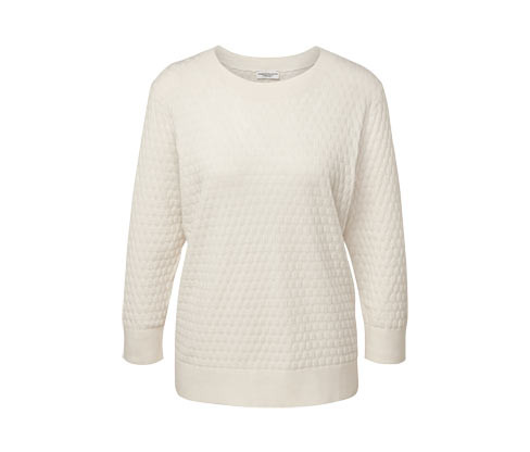 Tchibo - Strukturovaný pletený svetr - pro ženy - vel. S 36/38 - barva: bílá