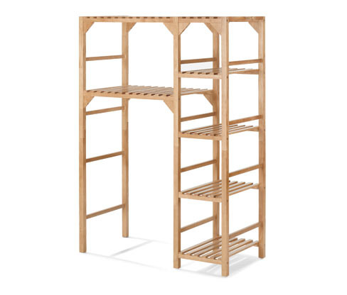 Tchibo - Regál na pračku s bočním prvkem - barva: hnědá