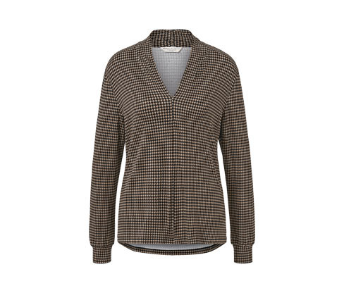 Tchibo - Halenkové triko s výstřihem do V a potiskem - pro ženy - vel. S 36/38 - barva: černá/s potiskem