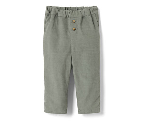 Tchibo - Dětské manšestrové navlékací kalhoty - pro miminko - vel. 50/56 - barva: zelená