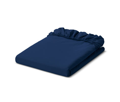 Tchibo - Perkálové napínací prostěradlo - barva: modrá