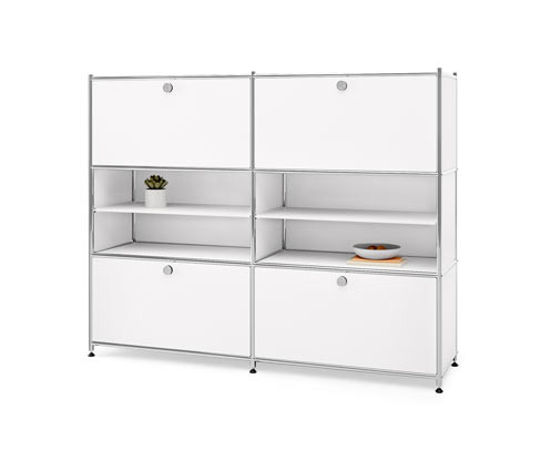 Tchibo - Kovová komoda »Cn3« se 4 výklopnými dvířky - barva: bílá
