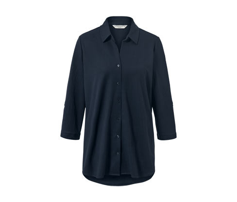 Tchibo - Halenka z žerzejového piké - pro ženy - vel. 36 - barva: modrá