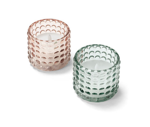 Tchibo - Svíčky z pravého vosku ve skle s LED - barva: zelená