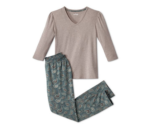 Tchibo - Pyžamo - pro ženy - vel. S 36/38 - barva: zelená/s potiskem