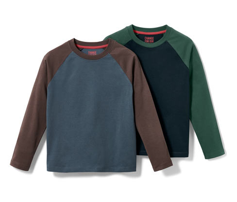 Tchibo - Dětská trička s dlouhým rukávem - pro ženy - vel. 122/128 - barva: modrá