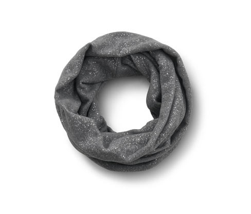 Tchibo - Fleecová kruhová šála se třpytivým efektem - barva: šedá