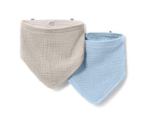 Tchibo - Mušelínové šátky na krk pro miminka - barva: modrá