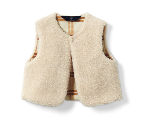 Tchibo - Dětská plyšová vesta - pro dívky - vel. 86/92 - barva: béžová