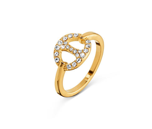 Tchibo - Prsten Kotva se skleněnými kamínky - pro ženy - vel. 17