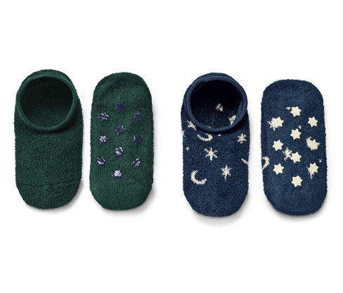 Tchibo - Ponožkové papuče - pro ženy - vel. 27-30 - barva: modrá/žakár