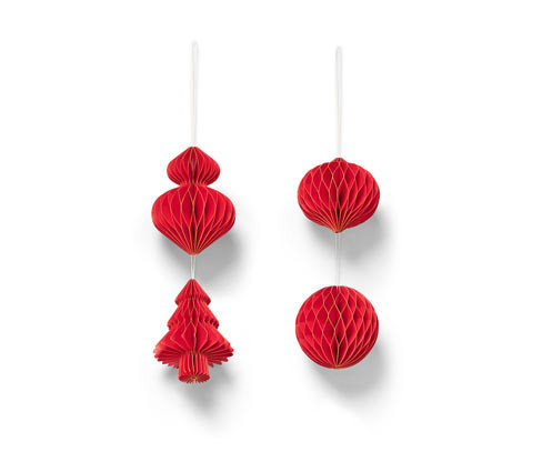 Tchibo - Ozdoby na vánoční stromek - barva: červená