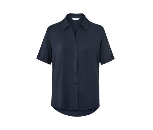 Tchibo - Halenkové triko s knoflíkovou légou - pro ženy - vel. S 36/38 - barva: modrá