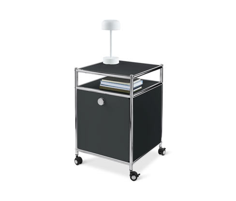 Tchibo - Kovový kontejner na kolečkách CN3 s výklopnými dvířky - barva: černá