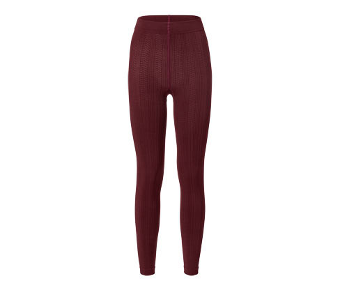 Tchibo - Termolegíny s copánkovým vzorem - pro ženy - vel. S 36/38 - barva: červená