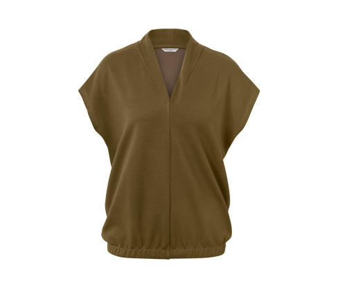 Tchibo - Halenkové tričko s výstřihem do V - pro ženy - vel. S 36/38 - barva: zelená