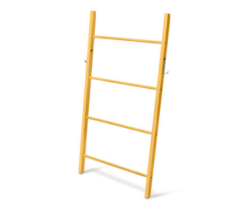 Tchibo - Dřevěný žebřík s háčky - barva: žlutá