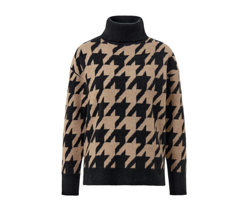 Tchibo - Pletený svetr s žakárovým vzorem - pro ženy - vel. S 36/38 - barva: černá/žakár