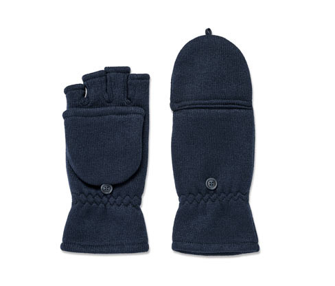 Tchibo - Dětské odklápěcí rukavice z pleteného fleecu - pro ženy - vel. 110-128 - barva: modrá