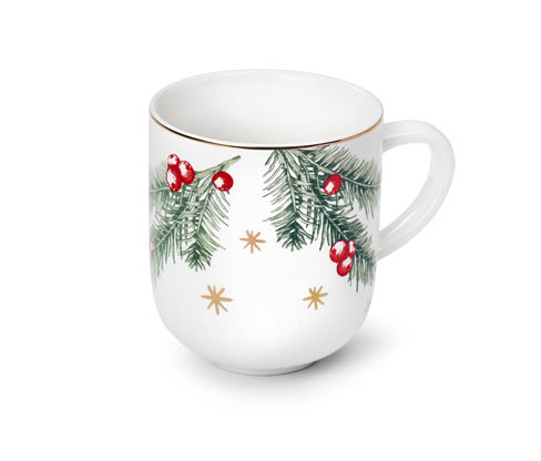 Tchibo - Velký hrnek s lesklým zlatým dekorem - barva: bílá