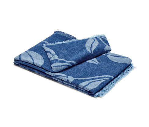 Tchibo - Deka s třásněmi - barva: modrá