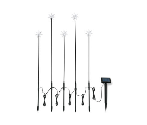 Tchibo - Solární světelné zápichy s hvězdičkou - barva: černá