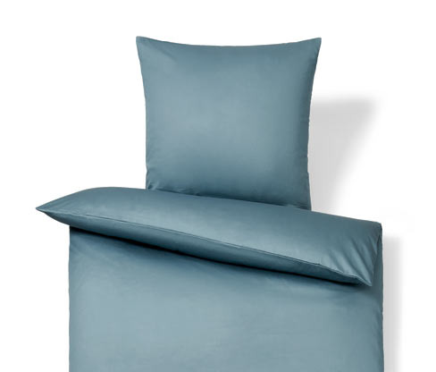 Tchibo - Povlečení z bavlněného saténu - barva: modrá