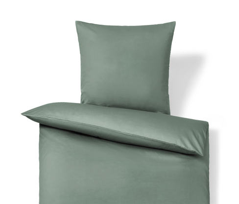 Tchibo - Povlečení z bavlněného saténu - barva: zelená