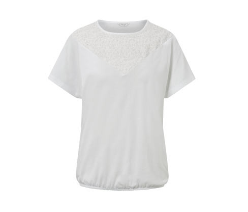 Tchibo - Halenkové tričko s výšivkou - pro ženy - vel. S 36/38 - barva: bílá