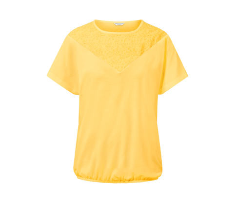 Tchibo - Halenkové tričko s výšivkou - pro ženy - vel. S 36/38 - barva: žlutá