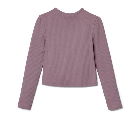 Tchibo - Dětské triko s dlouhým rukávem a žebrovanou strukturou - pro dívky - vel. 122/128 - barva: růžová